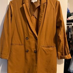 Elizabeth and James Mustard Double-Breasted Blazer